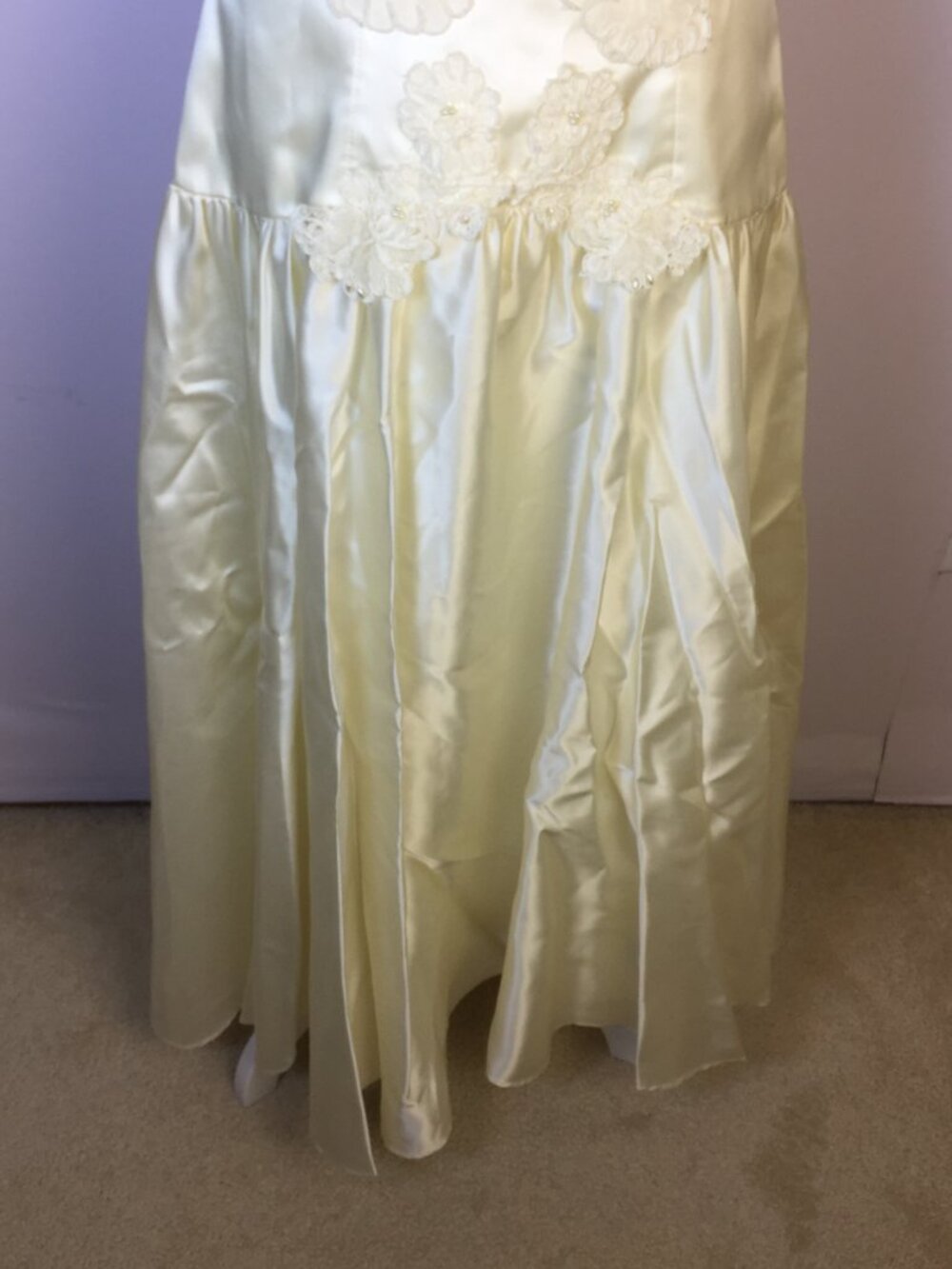 Vtg 1980s Bridal Originals Wedding Dress Size 10 Womans Cream Off the Shoulder - Picture 6 of 15